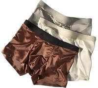 Boxer da uomo in seta di gelso in seta di gelso antimicrobico da uomo, boxer traspiranti e freschi, pantaloncini da sonno traspiranti, Mix3pc-A, L
