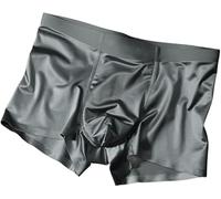 Boxer da uomo in seta di gelso in seta di gelso antimicrobico da uomo, boxer traspiranti e freschi, pantaloncini da sonno traspiranti, Blu, L