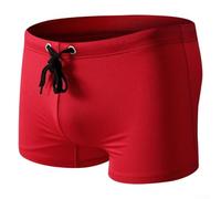 Boxer da uomo in seta di ghiaccio con design a pochette per comfort e stile quotidiani (M rosso)