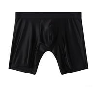 Boxer da uomo in seta ghiaccio con texture satinata, design con pochette bluge, misto nylon/spandex e vestibilità comoda a vita medio alta (XXL nero)
