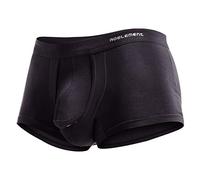 Boxer da uomo in tinta unita, in seta ghiacciata, con elastico a basso rischio, biancheria intima da uomo, estiva, ultra sottile, ghiacciata, setosa, liscia, sexy, biancheria intima, Nero , L