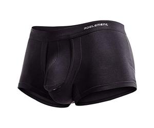 Boxer da uomo in tinta unita, in seta ghiacciata, con elastico a basso rischio, biancheria intima da uomo, estiva, ultra sottile, ghiacciata, setosa, liscia, sexy, biancheria intima, Nero , L