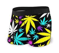 Boxer da uomo intimo Marijuana Stretch Boxer con sacchetto, Nero , L