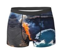 Boxer da Uomo Intimo Stampa dei Vulcani di Kilauea Elasticizzato Mutande Uomo Boxer Aderenti Intimo Maschile per attività Commerciale Uso Quotidiano Sport L