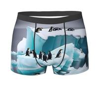 Boxer da Uomo Intimo Stampa Pinguini Sull'Iceberg Resistente Mutande Uomo Boxer Elasticizzato Pantaloncini per Uso Quotidiano attività Commerciale All'Aperto L