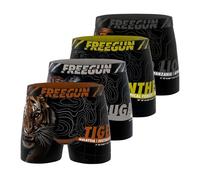 Boxer da Uomo, Mutande da Uomo Paesaggio, Morbido e Traspirante (Confezione da 4), Marrone/Giallo/Nero, M