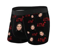 Boxer da Uomo Personalizzati con Faccia Buffa, Mutande Corte Personalizzate con la Faccia della Fidanzata della Moglie, Boxer per San Valentino, Regali di Compleanno per Il Marito, Il Fidanzato