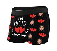 Boxer da Uomo Personalizzati con Faccia Buffa, Mutande Corte Personalizzate con la Faccia della Fidanzata della Moglie, Boxer per San Valentino, Regali di Compleanno per Il Marito, Il Fidanzato