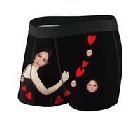 Boxer da Uomo Personalizzati con Faccia Buffa, Mutande Corte Personalizzate con la Faccia della Fidanzata della Moglie, Boxer per San Valentino, Regali di Compleanno per Il Marito, Il Fidanzato