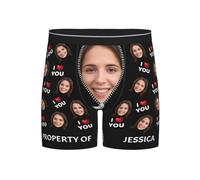 Boxer da Uomo Personalizzati con Foto Faccia Buffa Intimo Personalizzato per Il Viso Divertenti Boxer da Uomo Personalizzati Natale Compleanno Regali di San Valentino per Uomo Fidanzato Marito