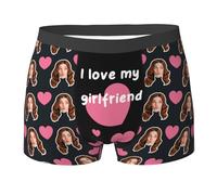 Boxer da Uomo Personalizzati con Foto Viso Divertente Biancheria Intima Personalizzata Pantaloncini Personalizzati Regalo per Lui, Stile 3, L