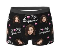 Boxer da Uomo Personalizzato, Divertenti e Personalizzate con Foto Testi Loghi e Mutande Uomo Stampabili, Idee Regalo Creative per San Valentino e Compleanni Divertenti e Personalizzate
