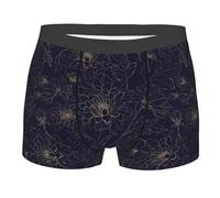 Boxer da uomo rame-oro lucido contorno crisantemo mutande per gli uomini con elastico in vita boxer da uomo traspirante pantaloni da uomo biancheria intima, Come nella foto, L