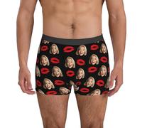 Boxer da Uomo Regali di San Valentino Personalizzati Divertente Slip Uomo Shorts Elastico Mutande Intimo Trunks Leggero Comodo Morbidi Costume da Notte Colorato Biancheria Intima per Fidanzato Marito