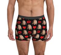 Boxer da Uomo Regali di San Valentino Personalizzati Divertente Slip Uomo Shorts Elastico Mutande Intimo Trunks Leggero Comodo Morbidi Costume da Notte Colorato Biancheria Intima per Fidanzato Marito