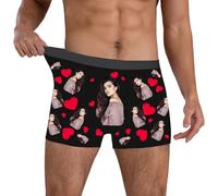 Boxer da Uomo Regali di San Valentino Personalizzati Divertente Slip Uomo Shorts Elastico Mutande Intimo Trunks Leggero Comodo Morbidi Costume da Notte Colorato Biancheria Intima per Fidanzato Marito