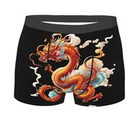 Boxer da Uomo Resistente Boxer Uomo Chinese Lunar New Year Dragon Zodiac Comodi Pantaloncini per Sportivi Uomini L