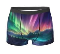 Boxer da Uomo Senza Etichetta Mutande Uomo Dark Northern Light Print Resistente Trunks per Sportivi L'Uso Quotidiano M