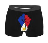 Boxer da Uomo Senza Etichetta Mutande Uomo Philippines Flag Fist Elasticizzati Pantaloncini per L'Uso Quotidiano Uomini XL
