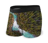 Boxer da Uomo Slip Nature Landscape River Fly Front con Intimo
