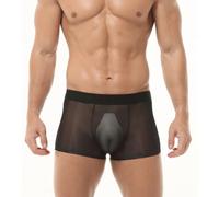 Boxer da uomo trasparente traspirante ultra sottile ghiaccio seta invisibile biancheria intima estiva uomo slip comodo elastico leggero morbido boxer sport tempo libero