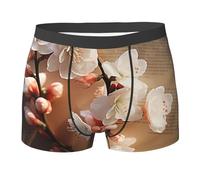 Boxer da uomo traspirante intimo boxer slip per gli uomini un pugile in fiore di pesca boxer comfort morbido tronco, Nero , XL