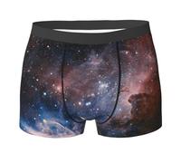 Boxer da uomo Universo Via Lattea con stampa galassia, biancheria intima ultra confortevole da uomo, mutande elastiche traspiranti, Nero , L Plus