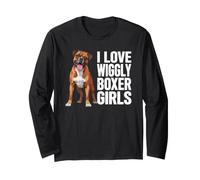 Boxer Divertente con Scritta I Love Wiggly Boxer Maglia a Manica