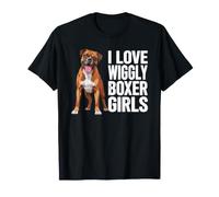 Boxer Divertente con Scritta I Love Wiggly Boxer Maglietta
