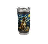 Boxer Dog Celeste Starry Sky Van Gogh Style Sky Dog Mom Bicchiere termico in acciaio inox doppia parete