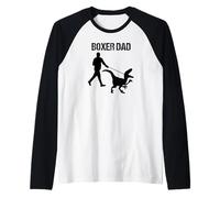 Boxer Dog Dad Dinosaur Maglia con Maniche Raglan