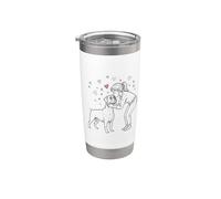 Boxer Dog Love Bicchiere termico in acciaio inox doppia parete