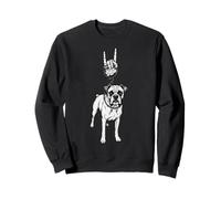 Boxer Dog Lover Cool Retro Vintage Goth Alt Metal Emo Felpa