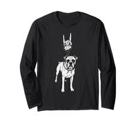 Boxer Dog Lover Cool Retro Vintage Goth Alt Metal Emo Maglia a Manica