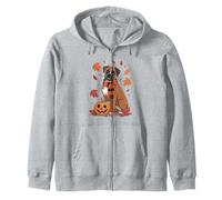 Boxer Dog Lover Zucca Autunno Autunno Ringraziamento Felpa con Cappuccio