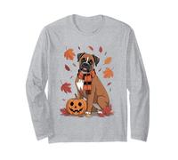 Boxer Dog Lover Zucca Autunno Autunno Ringraziamento Maglia a Manica