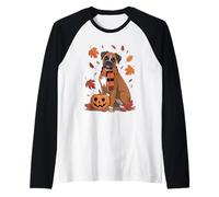 Boxer Dog Lover Zucca Autunno Autunno Ringraziamento Maglia con Maniche Raglan