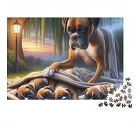 Boxer Dog Puppies Puzzle 1000 Pezzi in Cartone Qualità Premium Per Adolescenti Riunioni Amici Passare Il Tempo Regalo Non Deformabile 38x26cm/1000pcs