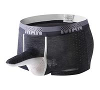 Boxer Elasticizzati da Uomo, Boxer Intimi da Uomo in Seta di Ghiaccio Sottili Confezione Senza Cuciture Traspiranti Ad Asciugatura Rapida Boxer da Uomo Classico per L'uso Quotidiano