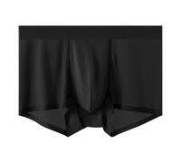 Boxer Elasticizzati da Uomo - Mutande Uomo Microfibra Slip da Uomo con Fodera in Seta Naturale Elasticizzata Color Nudo a Vita Media con Fodera in Seta Naturale (Black XXL)
