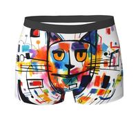 Boxer Elasticizzato Standing Cat Printed Uomo Pantaloncini Boxer Aderenti Resistente Mutande per Uomini L'Uso Quotidiano Intimo Maschile,M