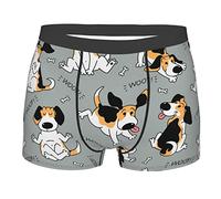 Boxer Funny Beagle Active Dog Boxer Aderenti da Uomo Elasticizzati Traspirante Intimo Maschile per L'Uso Quotidiano L