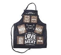 Boxer Gifts Amo la mia Carne Love My Meat, Grembiule da Cucina per Barbecue, Resistente, Compleanno, Natale o Festa del papà, con Sacchetto Regalo in Tela, Nero, Taglia Unica