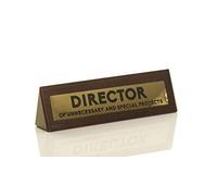 Boxer Gifts Cartello di avvertimento da scrivania in legno con scritta in inglese "Director of Unnecessary Projects", divertente regalo umoristico per colleghi o capo, 4,5 cm x 17,5 cm