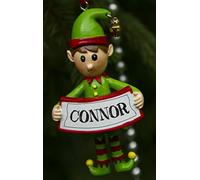 Boxer Gifts Connor-Decorazione per Albero di Natale a Forma di Elfo, Idea Regalo per Tutta la Famiglia, Ceramica, Multicolore, 8 x 4.5 x 2 cm