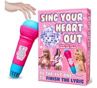 Boxer Gifts Gioco di carte Sing Your Heart Out - Divertente gioco di feste per la notte delle ragazze, fan di Sabrina Carpenter e Charli XCX, quiz musicale con microfono Echo