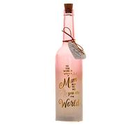 Boxer Gifts Mum You are The World - Bottiglia luminosa a LED Starlight, regalo significativo per la festa della mamma, corallo morbido