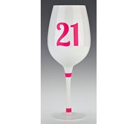 Boxer Gifts-Opaque 21 TH-Bicchieri da Vino Bianco, Colore: Rosa con Originale Grafico