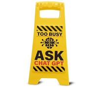 Boxer Gifts Targa da scrivania per ufficio con scritta "Too Busy Ask ChatGPT", divertente regalo per il tuo capo e colleghi, accessori da lavoro