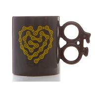 Boxer Gifts Tazza a tema con catena a forma di cuore, manico unico a forma di ciclo, divertente regalo di Natale, compleanno, festa del papà, Babbo Natale segreto per ciclisti, in ceramica, uno